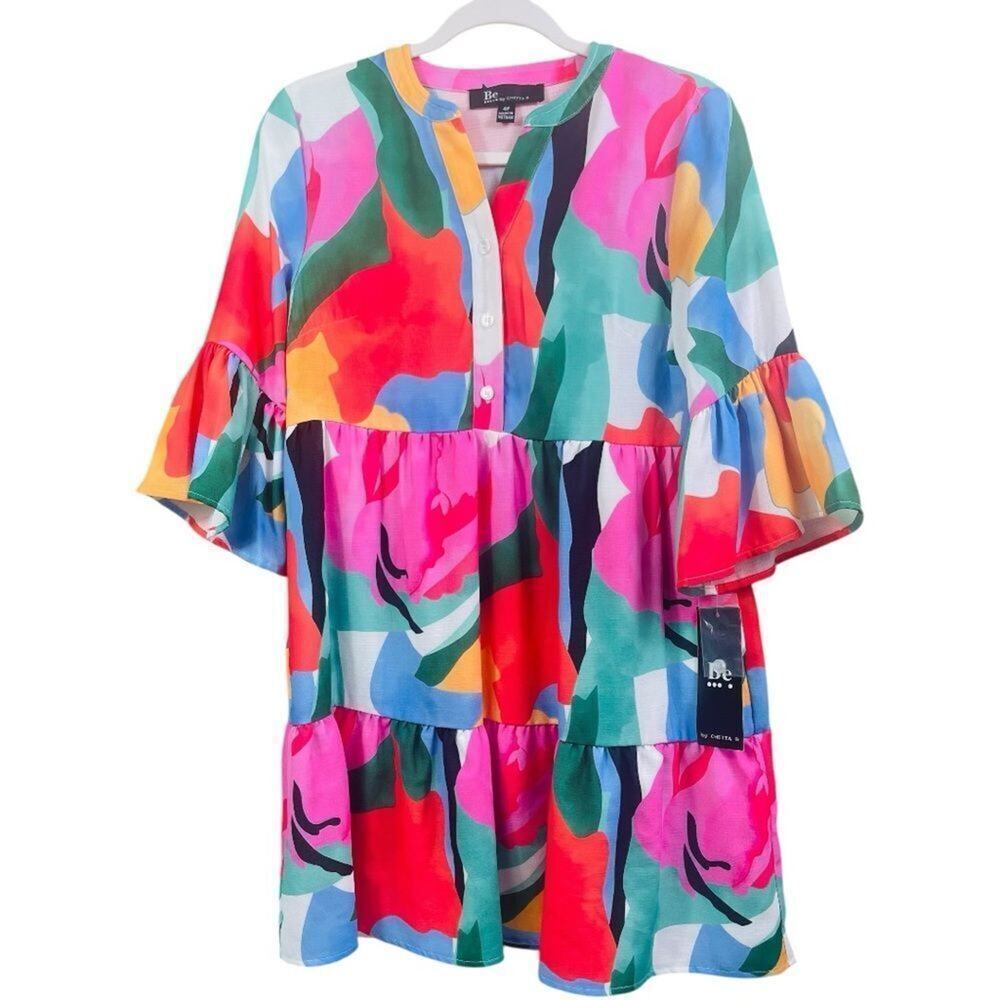 Be by CHETTA B Colorful Babydoll Dress - Picture 4 of 11